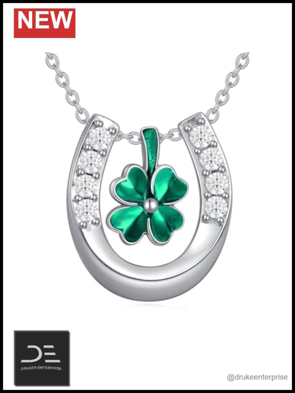 925 Sterling Silver 4 Leaf Clover Pendant Necklace